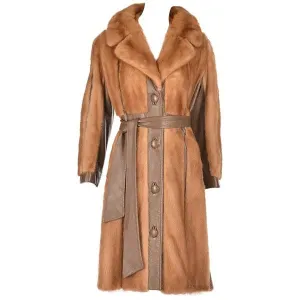 1970s Aladino Stefani Originals Mink and Leather Coat