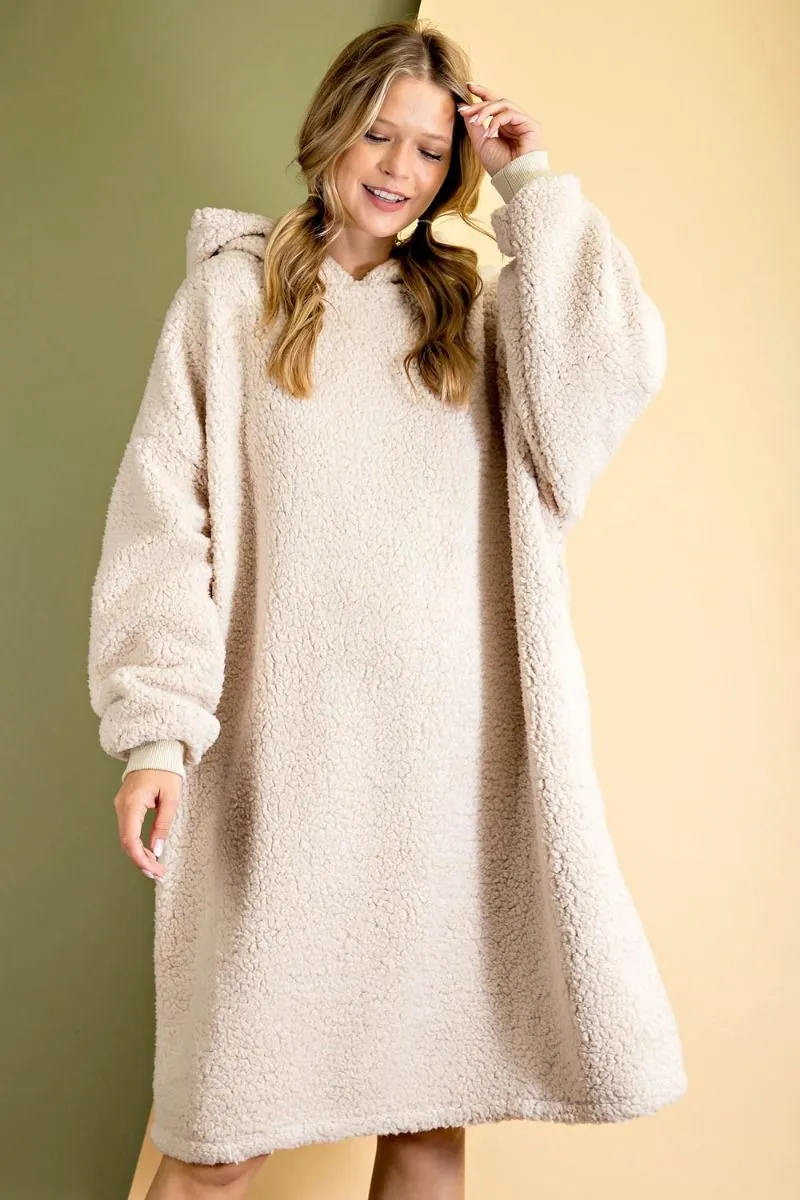ED15054 2SIDE FUR TEDDY DRESS