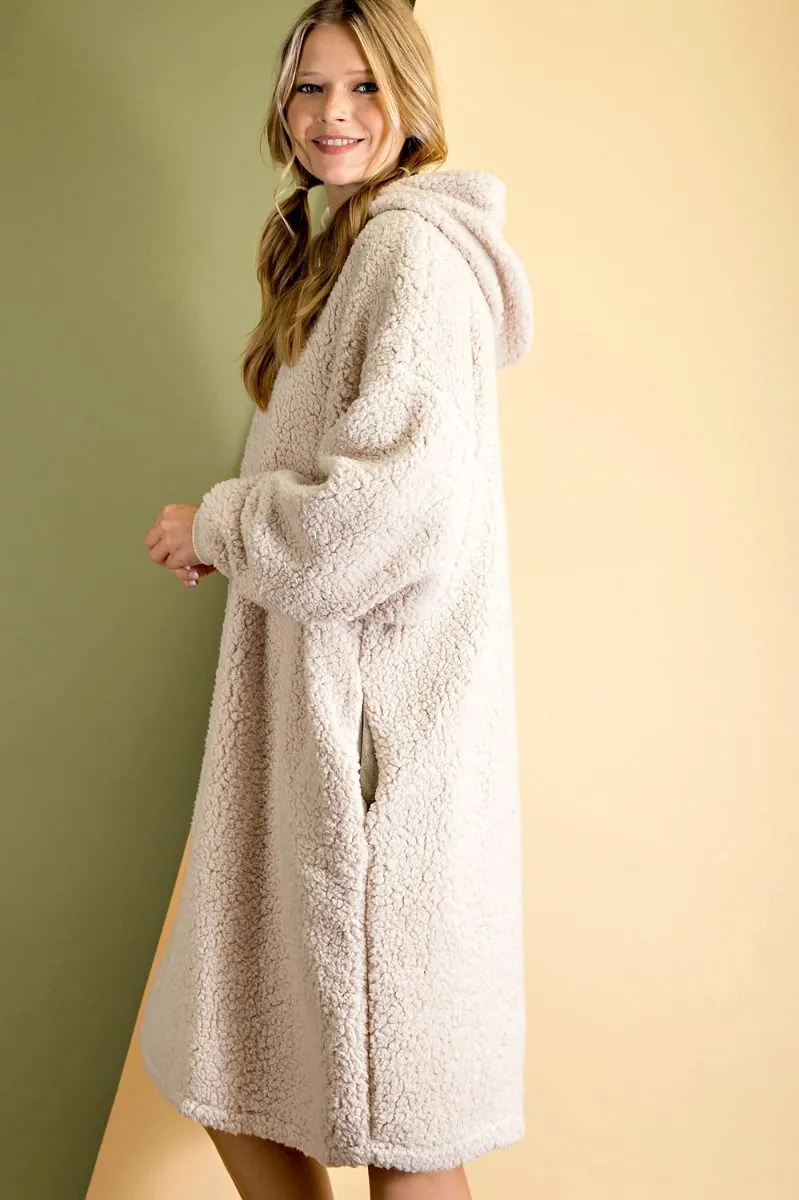 ED15054 2SIDE FUR TEDDY DRESS